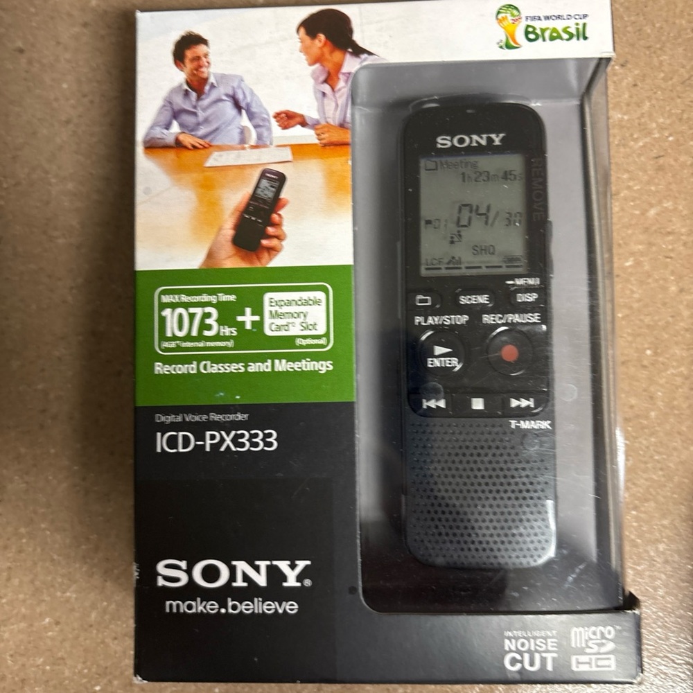 Sony ICD-PX333 Voice Recorder - Black and Silver
